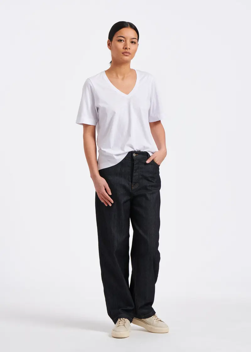 T-shirt blanc en coton biologique manches courtes