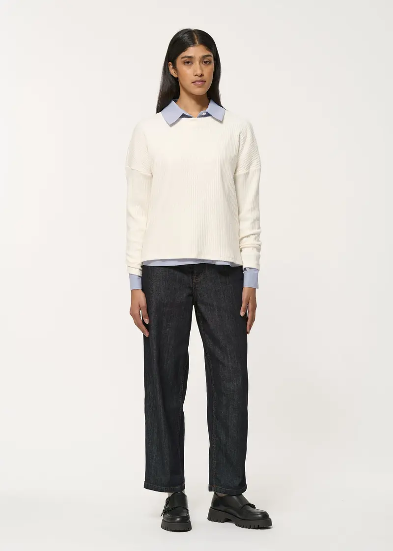 T-shirt blanc oversize manches longues