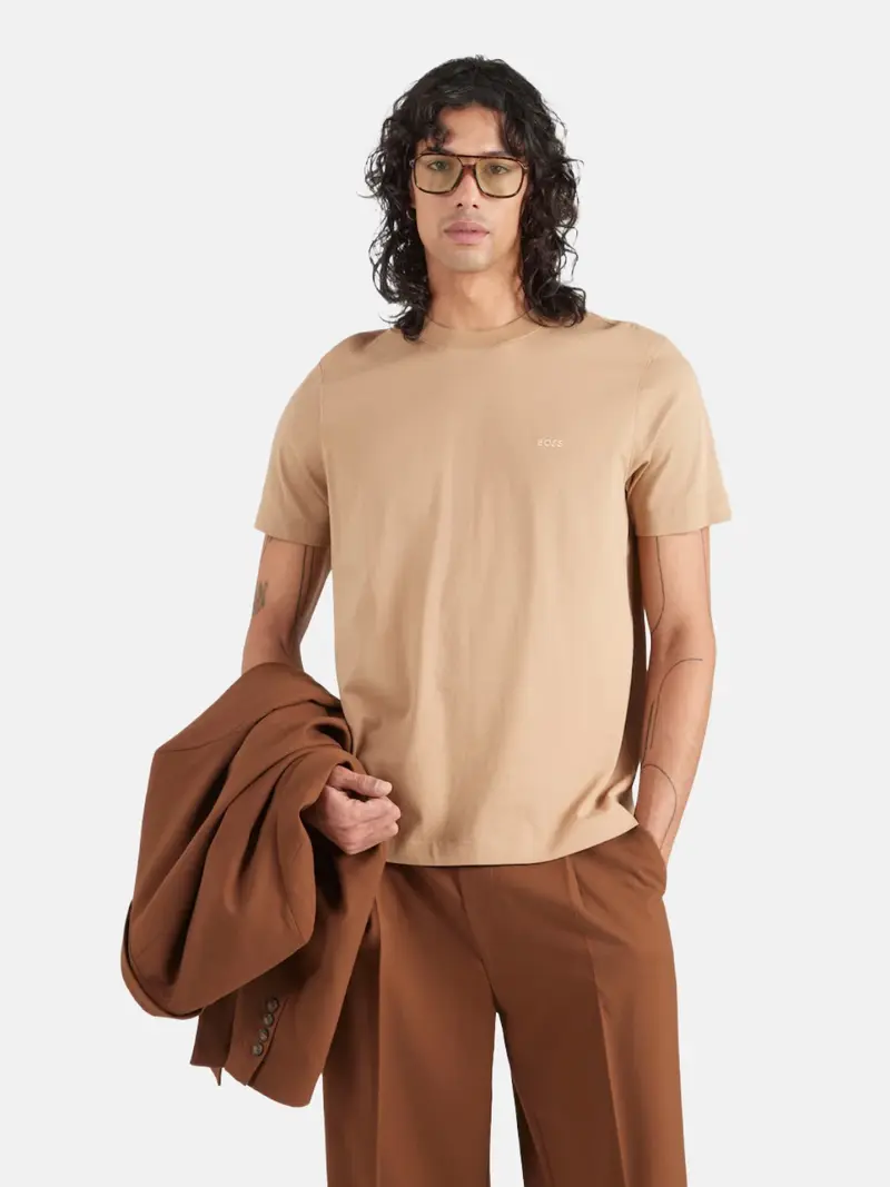 T-Shirt BOSS beige en coton