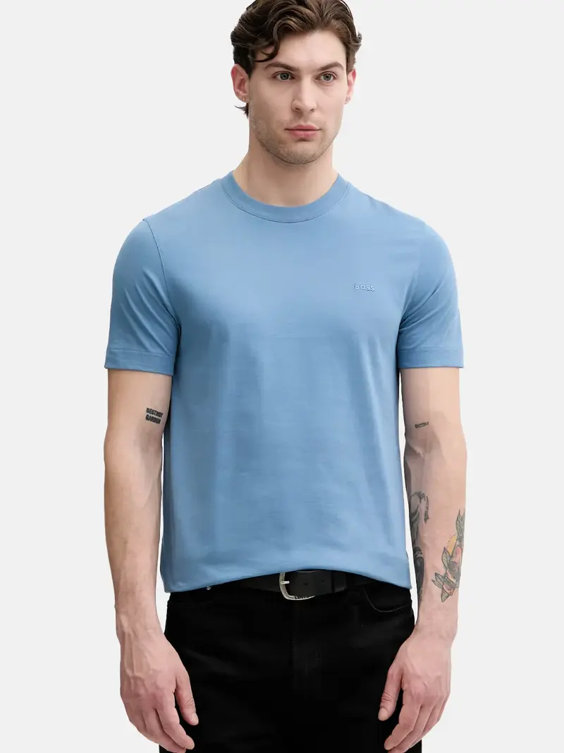 T-Shirt BOSS bleu en coton