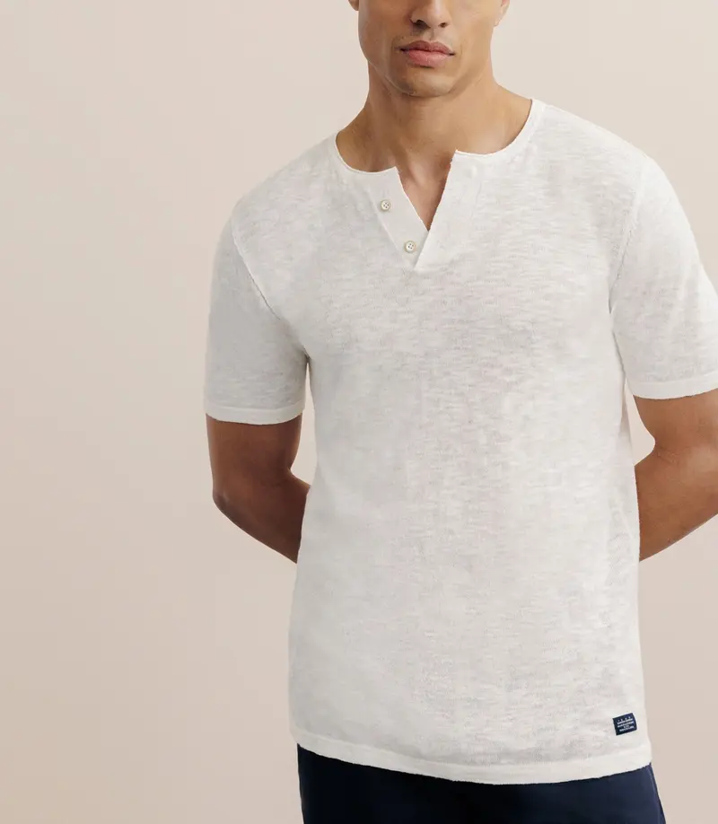 T-shirt boutonné écru