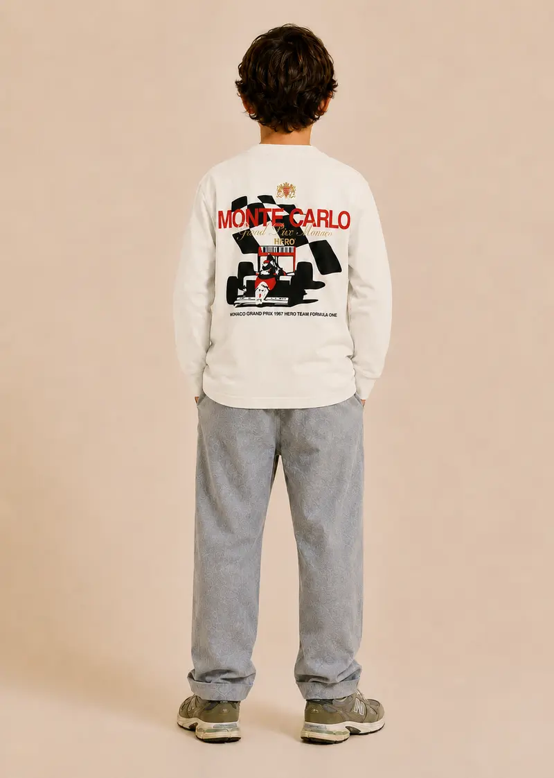 T-SHIRT CHECKBOARD KID ML - OFF WHITE