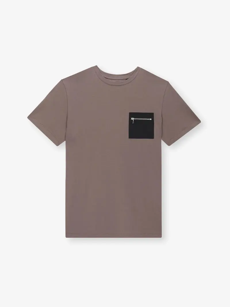 T-shirt col rond chatain