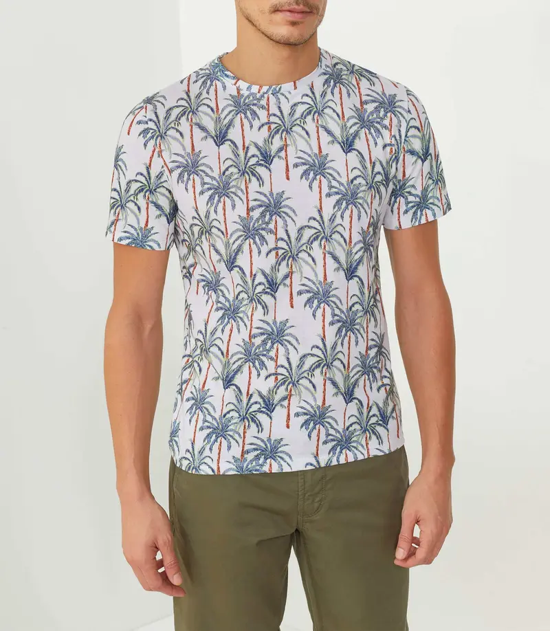 T-shirt col rond imprimé blanc "Xylane"