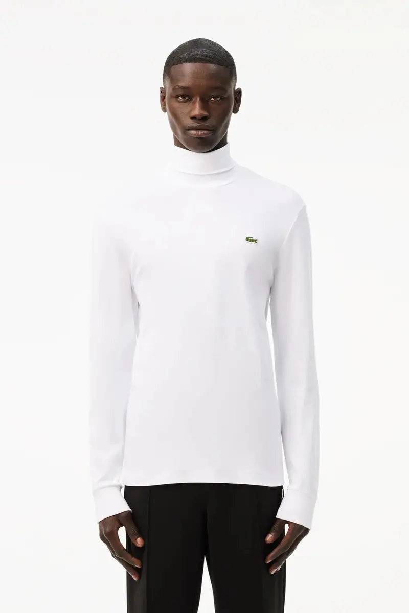 T-Shirt col roulé Lacoste blanc