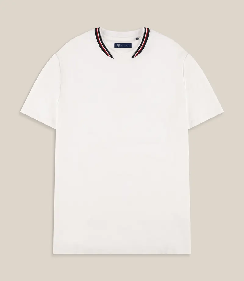 T-shirt col teddy blanc