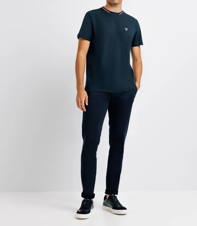 T-shirt col teddy marine