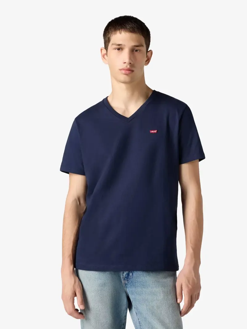 T-Shirt col V Levi's marine en coton
