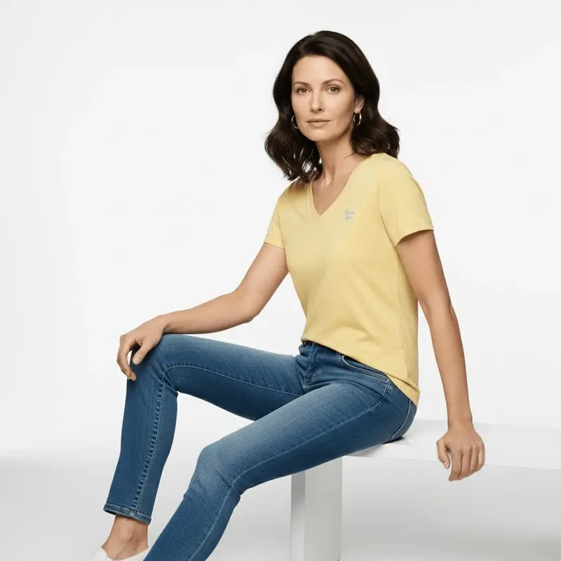 T-shirt femme jaune