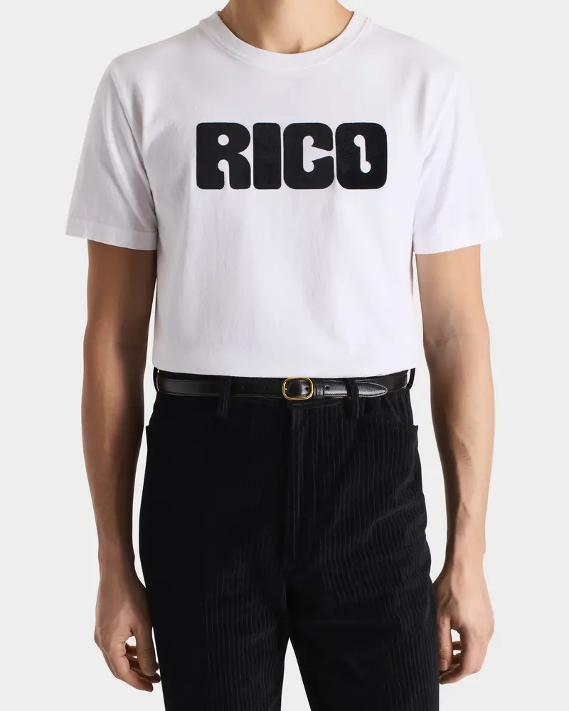 T-SHIRT GRAPHIQUE EN JERSEY DE COTON - BLANC ET NOIR