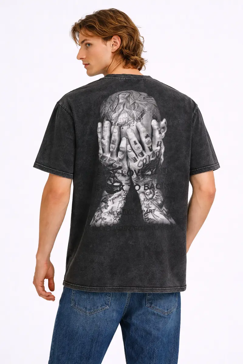 T-shirt Homme Washed Noir