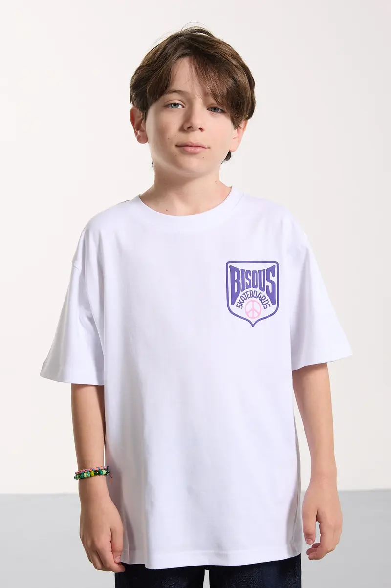 T-shirt Kids Blason White