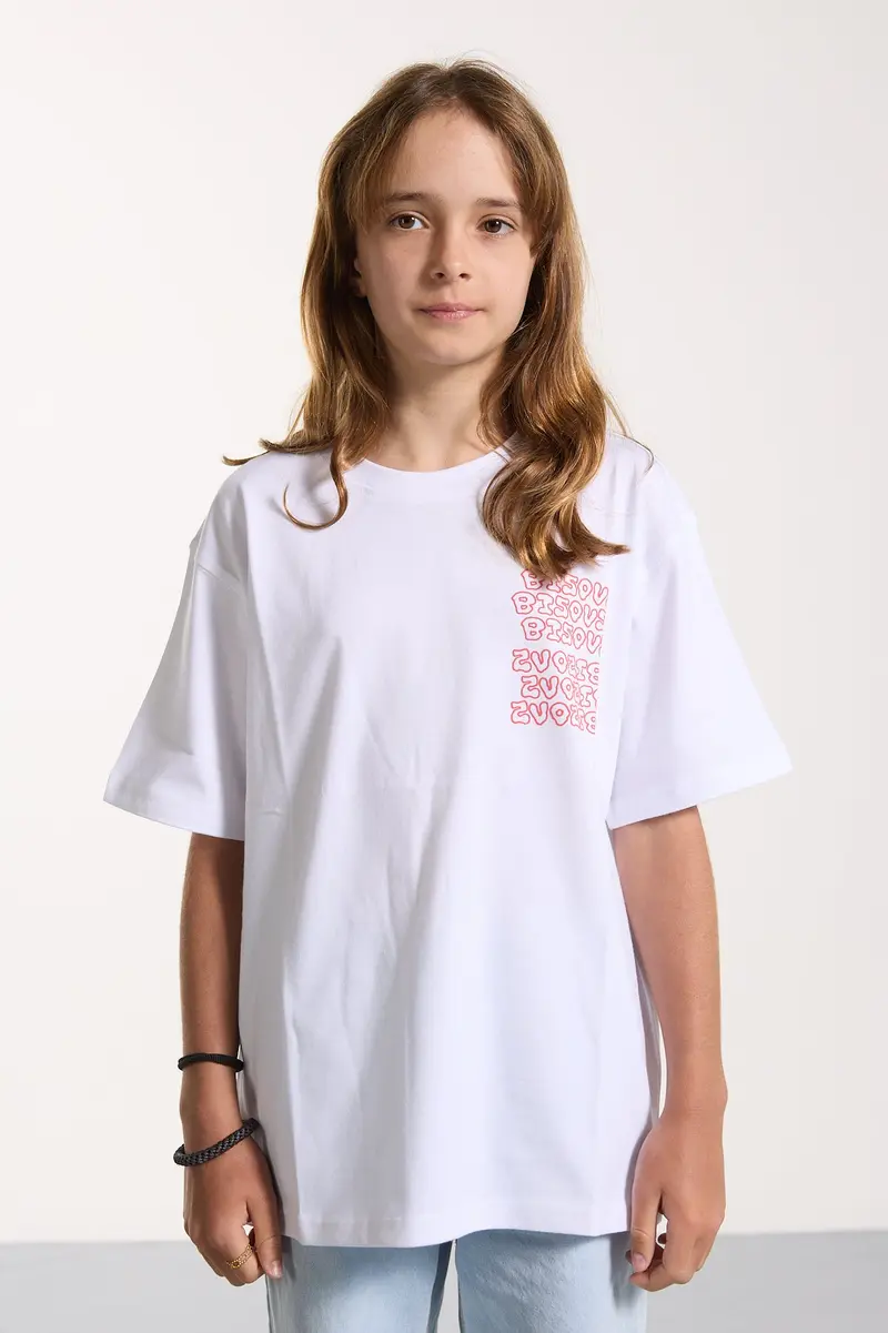 T-shirt Kids Slime White