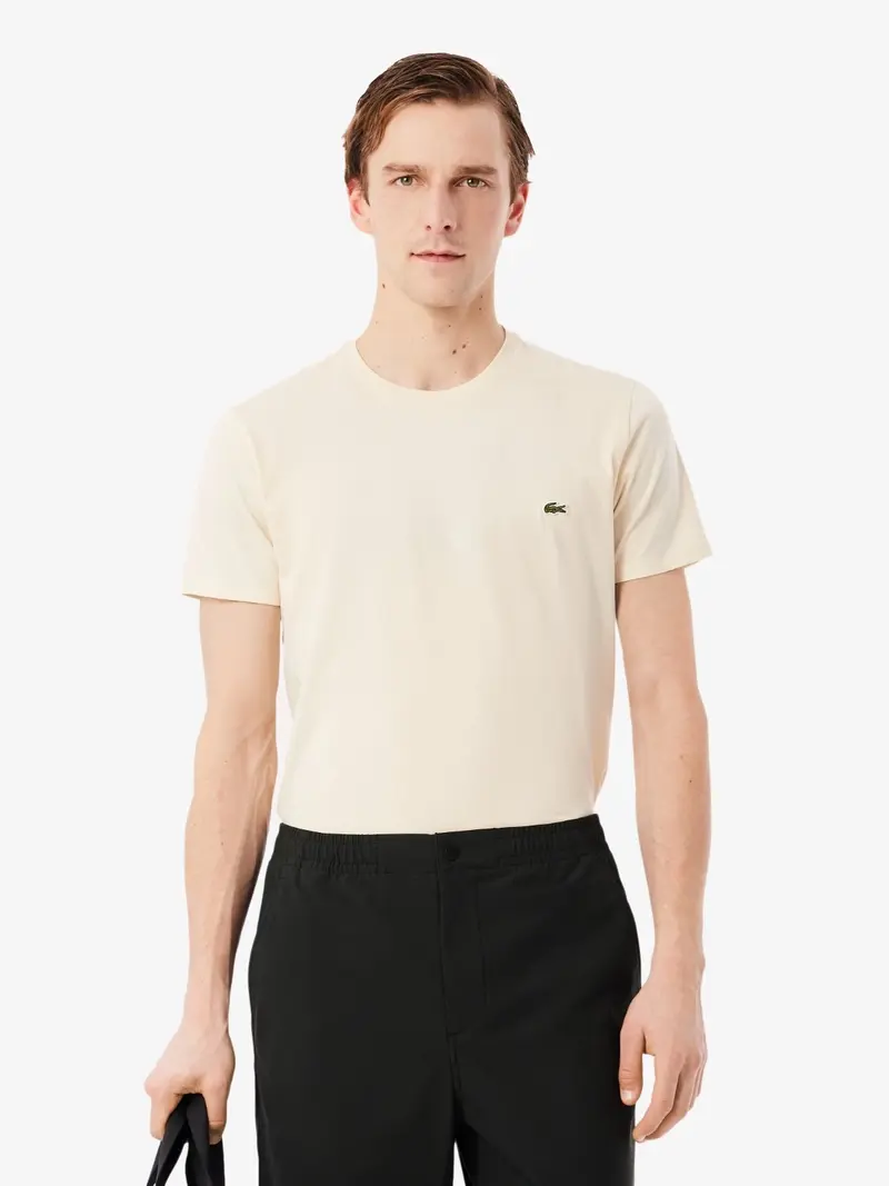 T-Shirt Lacoste beige en coton