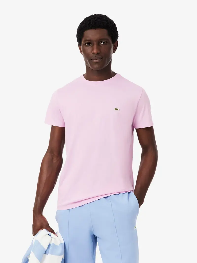 T-shirt Lacoste rose en coton