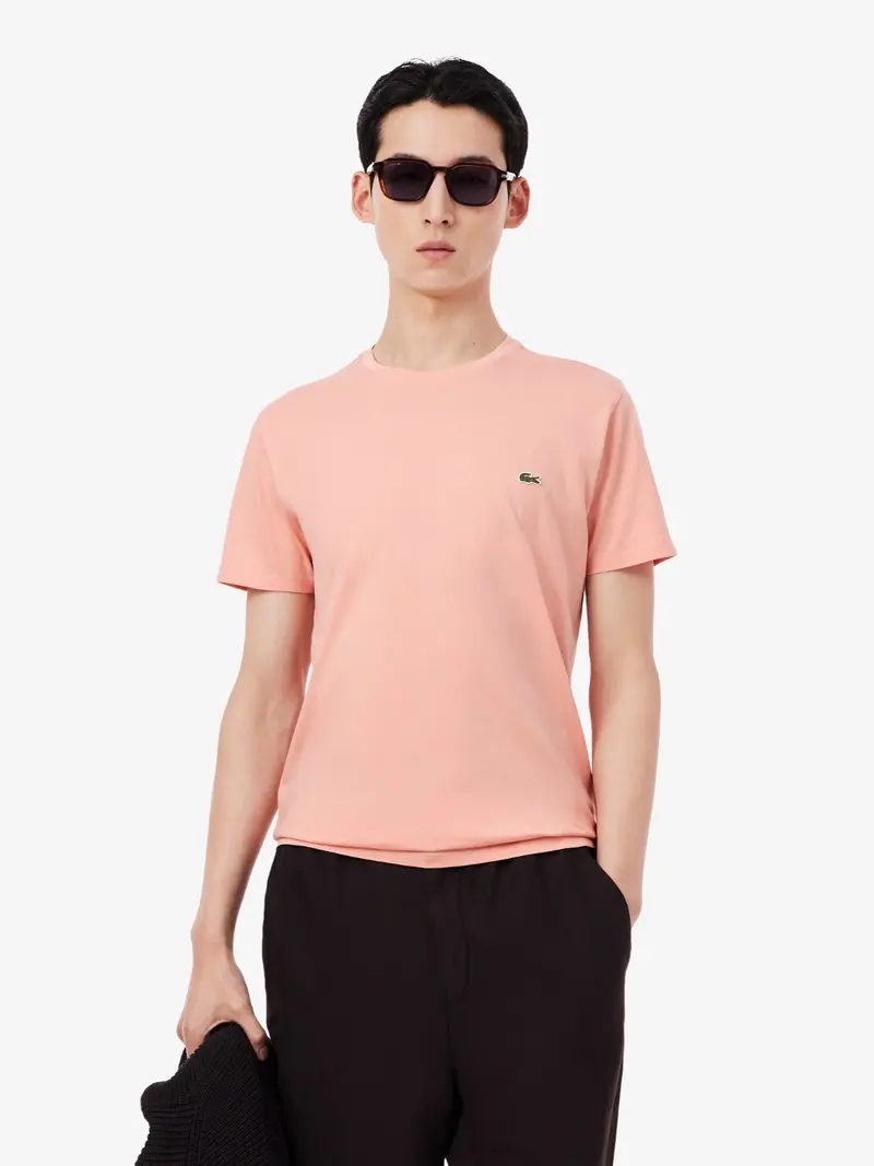 T-Shirt Lacoste rose en coton
