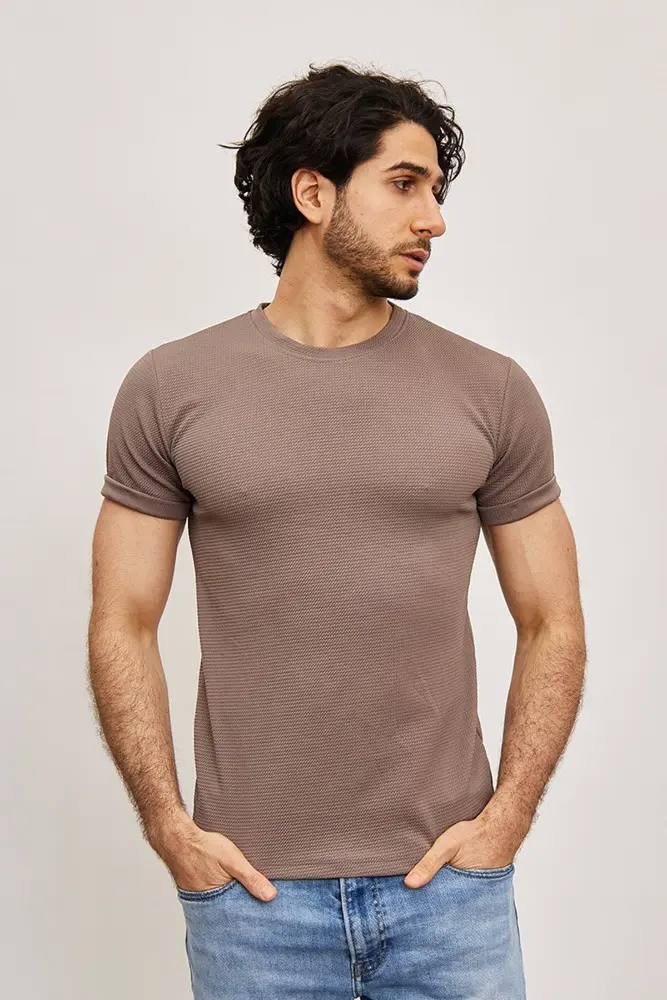 T-shirt manches courtes matière premium gris homme