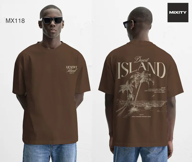 T-shirt marron ISLAND