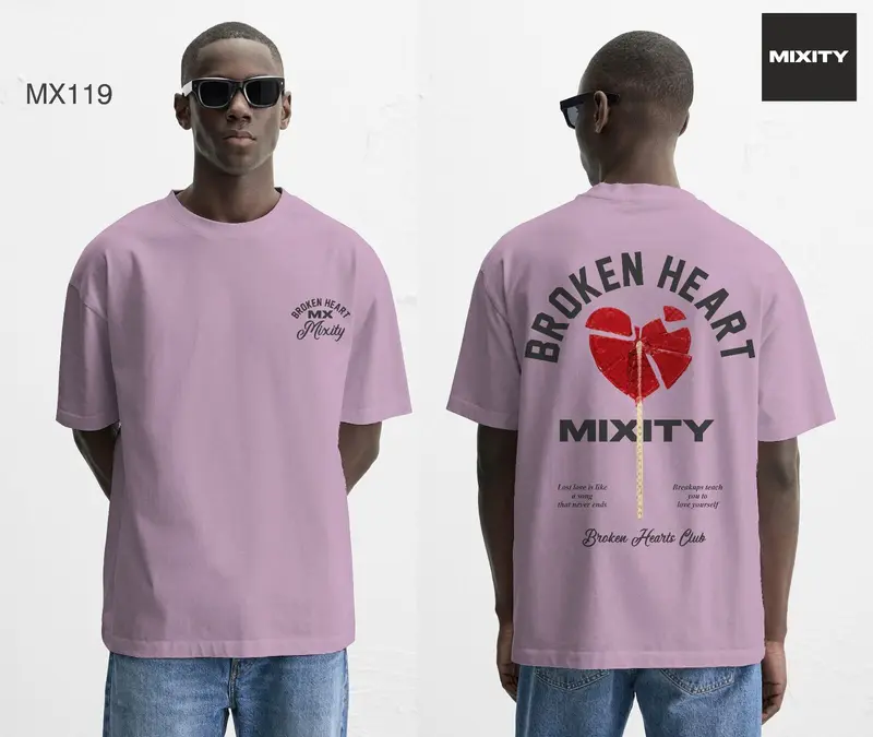 T-shirt mauve BROKEN HEART