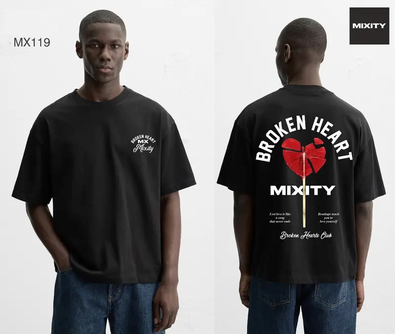 T-shirt noir BROKEN HEART
