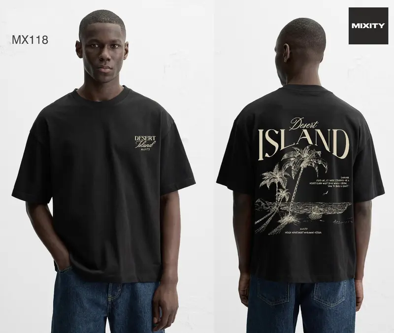 T-shirt noir ou marron ISLAND