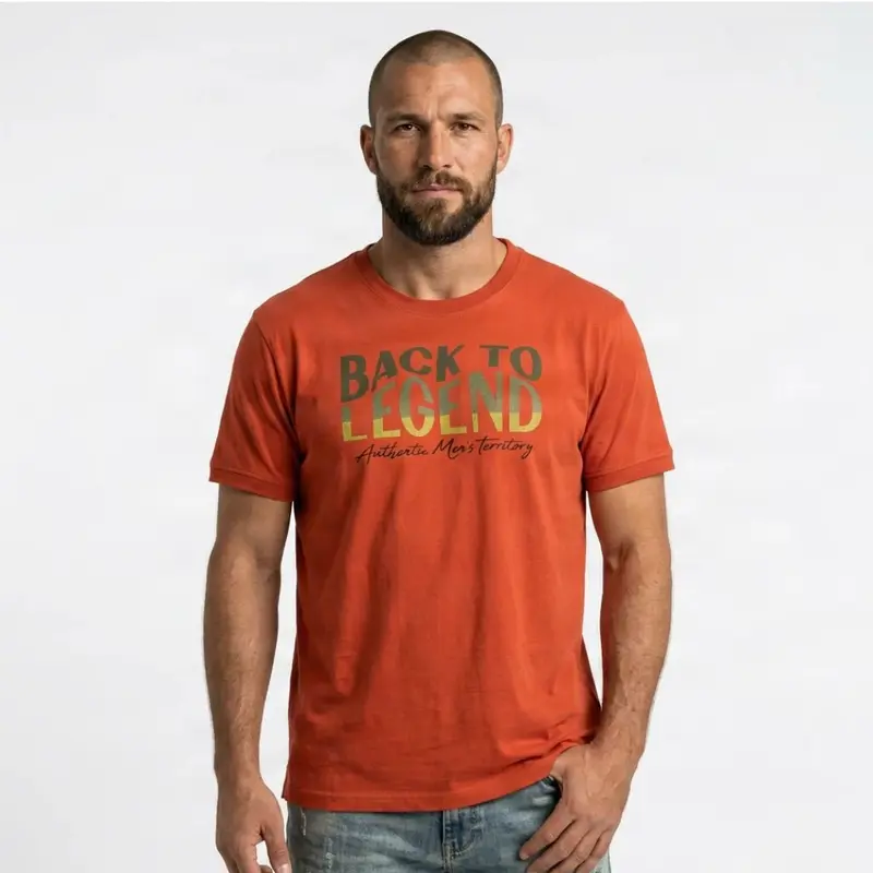 T-shirt orange col rond