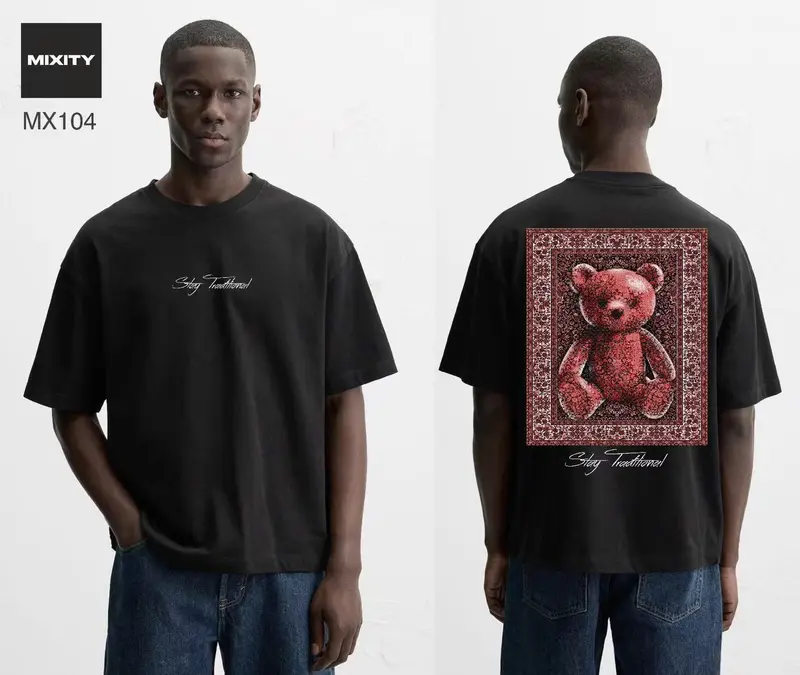 T-shirt oversize avec motif ours