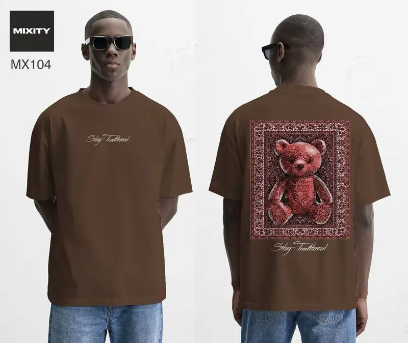 T-shirt oversize avec motif ours