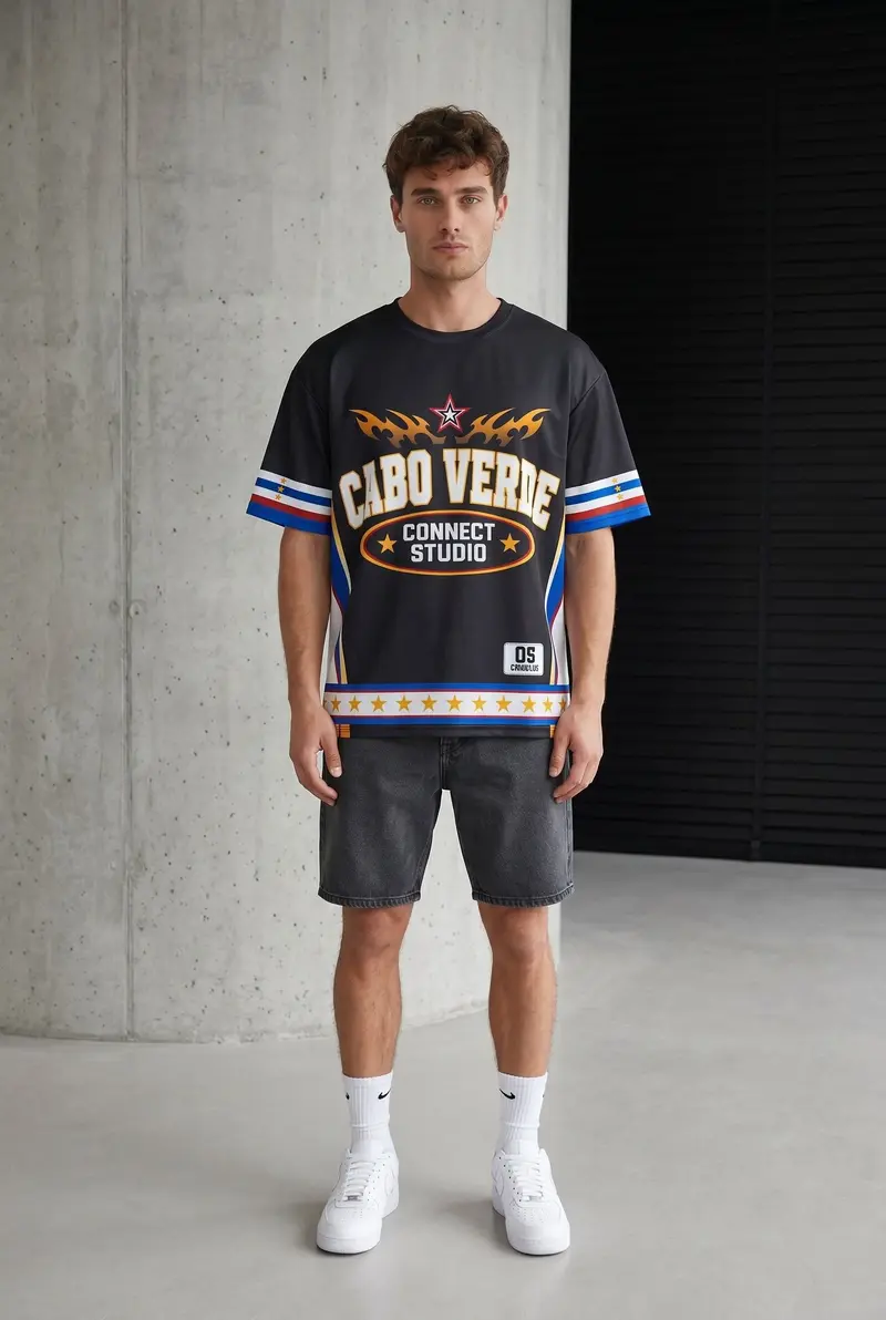 T-shirt Oversize Cabo Verde 238 — Os Crioulos Edition