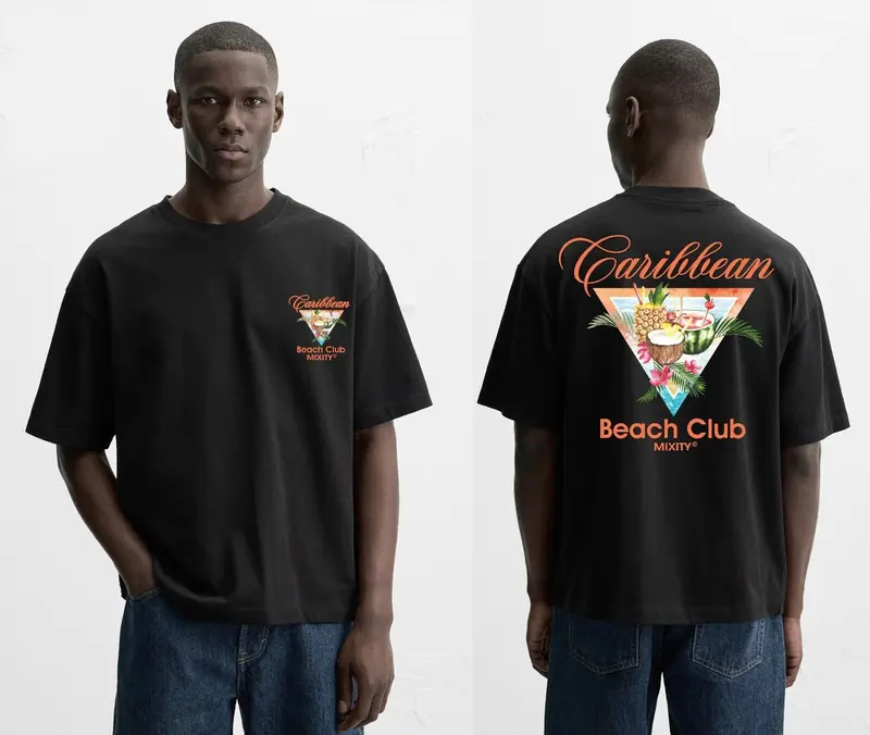 T-shirt OVERSIZE noir CARIBBEAN