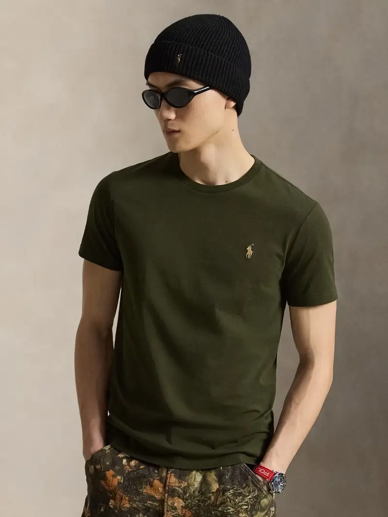 T-Shirt Ralph Lauren kaki en coton