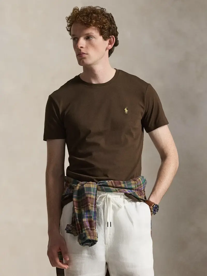 T-Shirt Ralph Lauren marron en coton