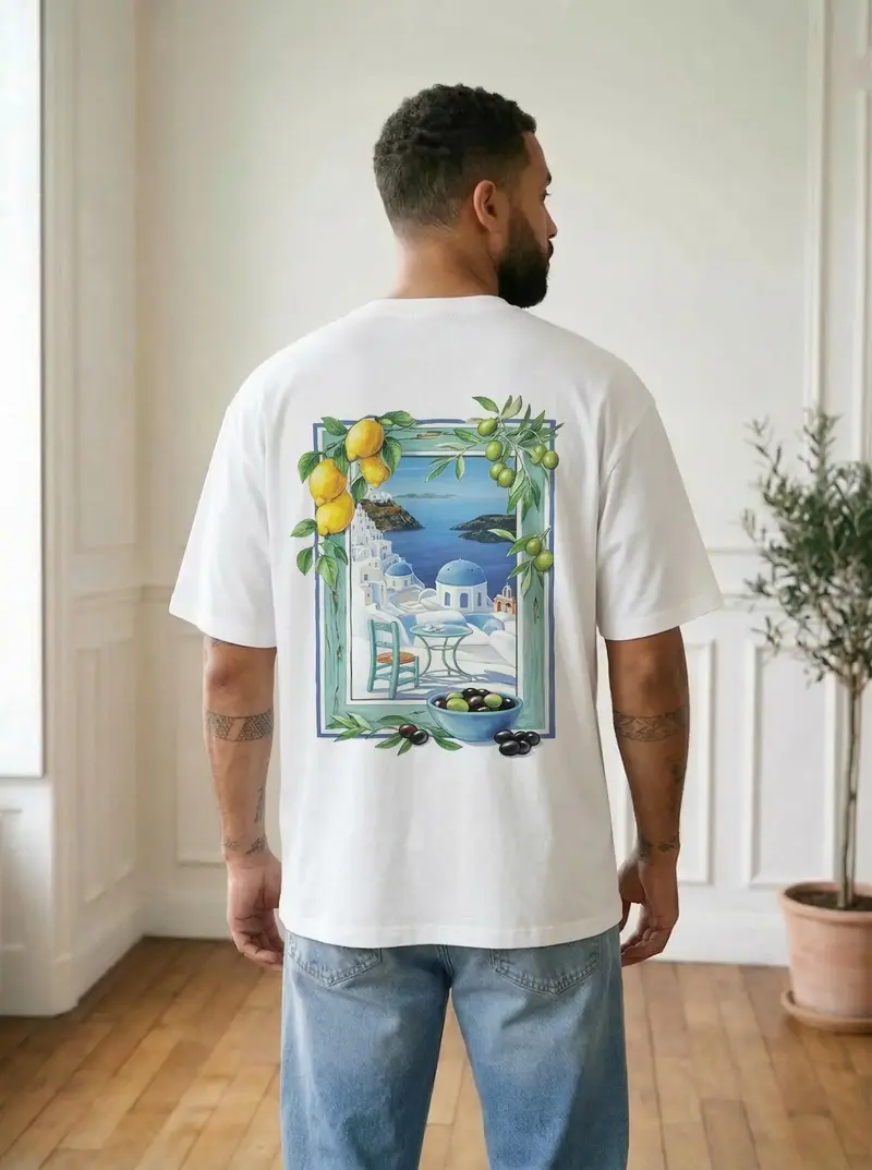 T-shirt Santorini – Évasion Méditerranéenne