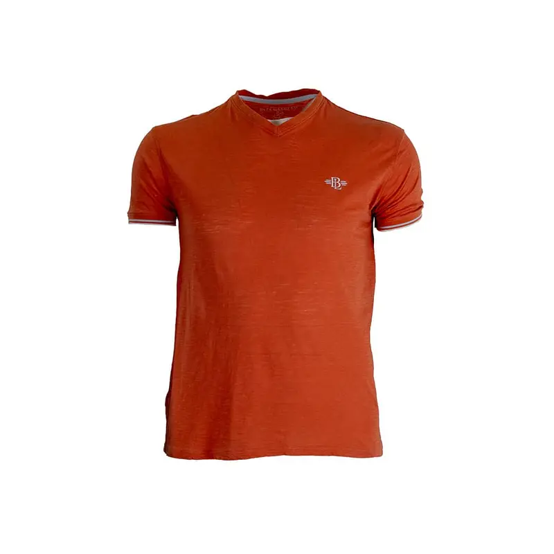 T-shirt slub orange col V