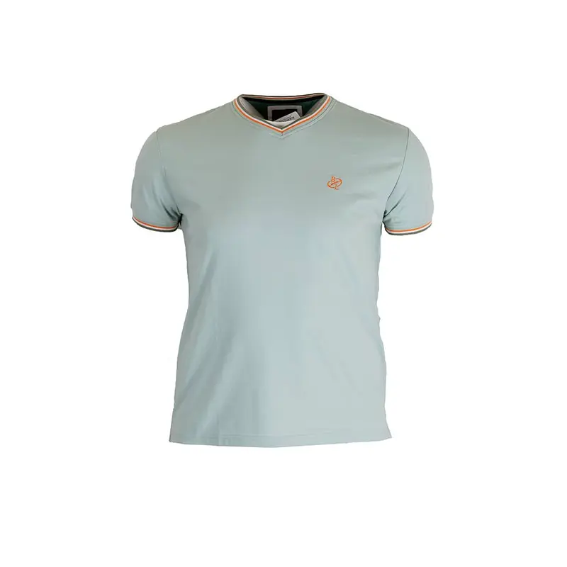 T-shirt vert amande col V