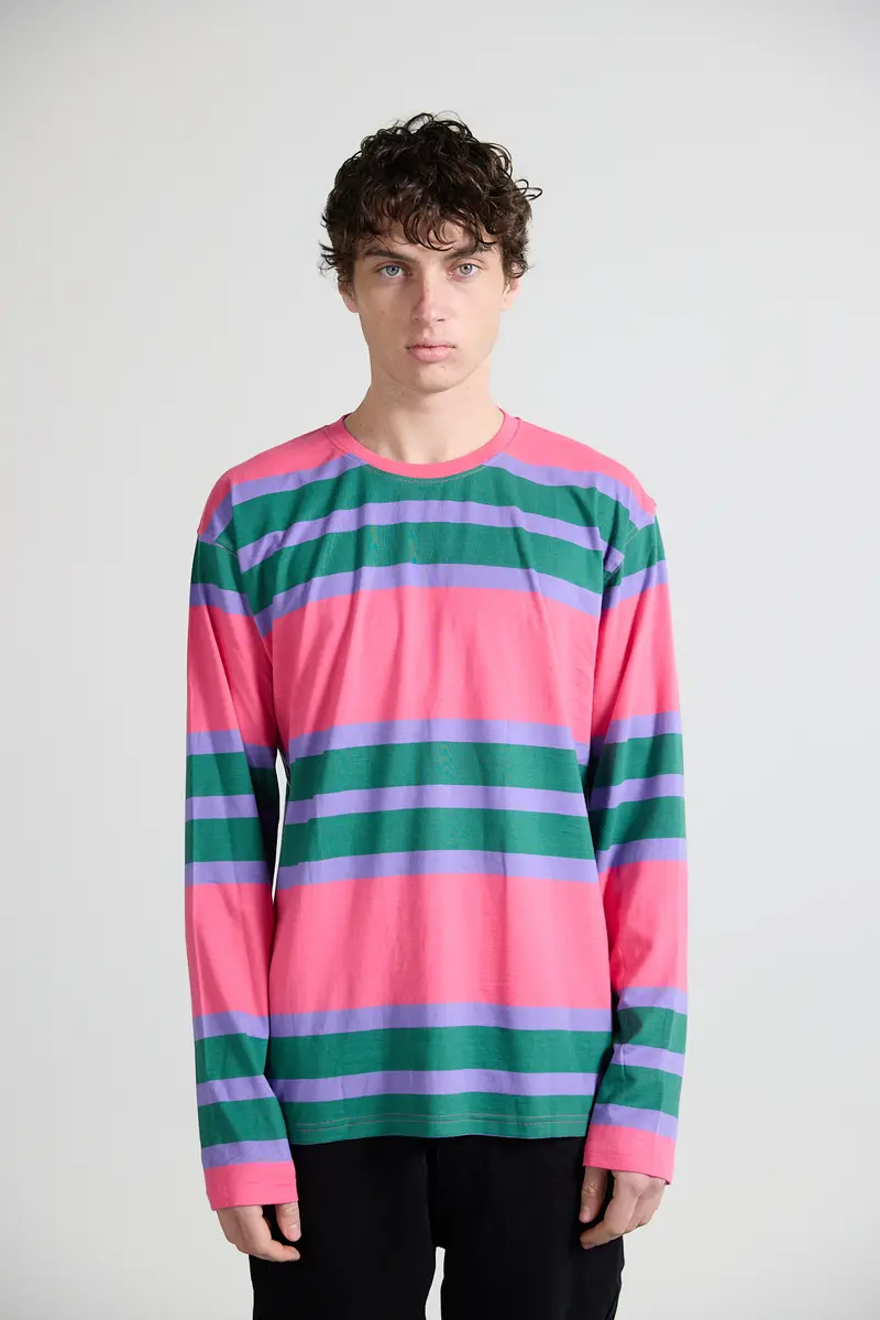 T-shirts LS Exotic Stripes Pink