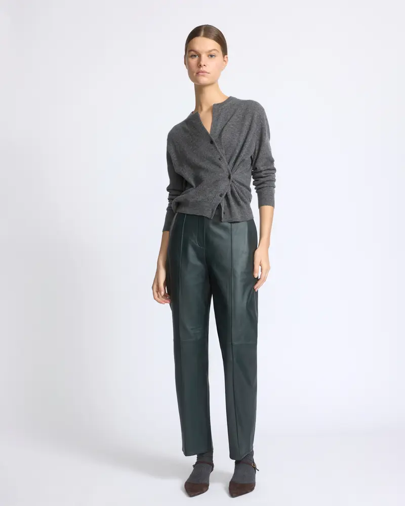 Tailored lambskin leather trousers
