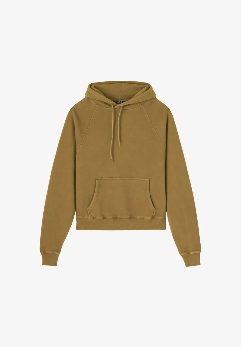 Taupefarbener Hoodie mit Raglanärmeln