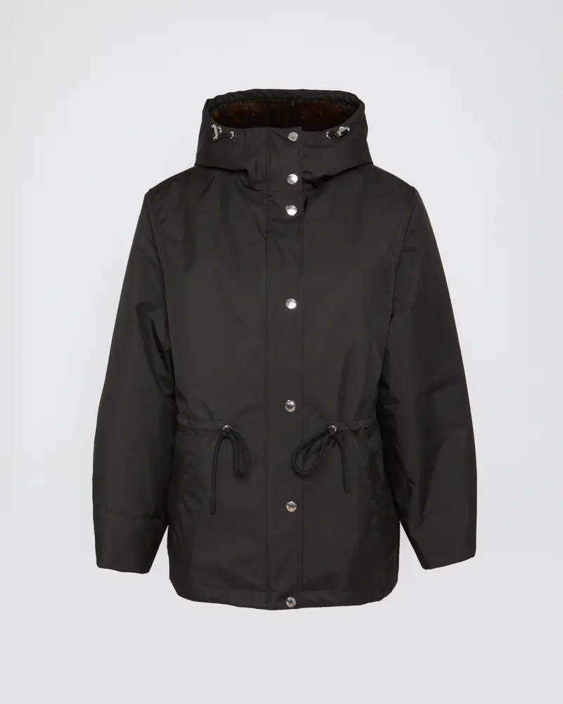 Technical fabric and mink parka