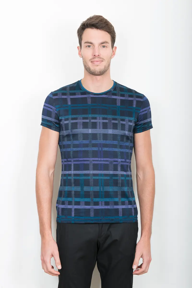 TEE-SHIRT "BASIC" CARREAUX MULTICOLORES