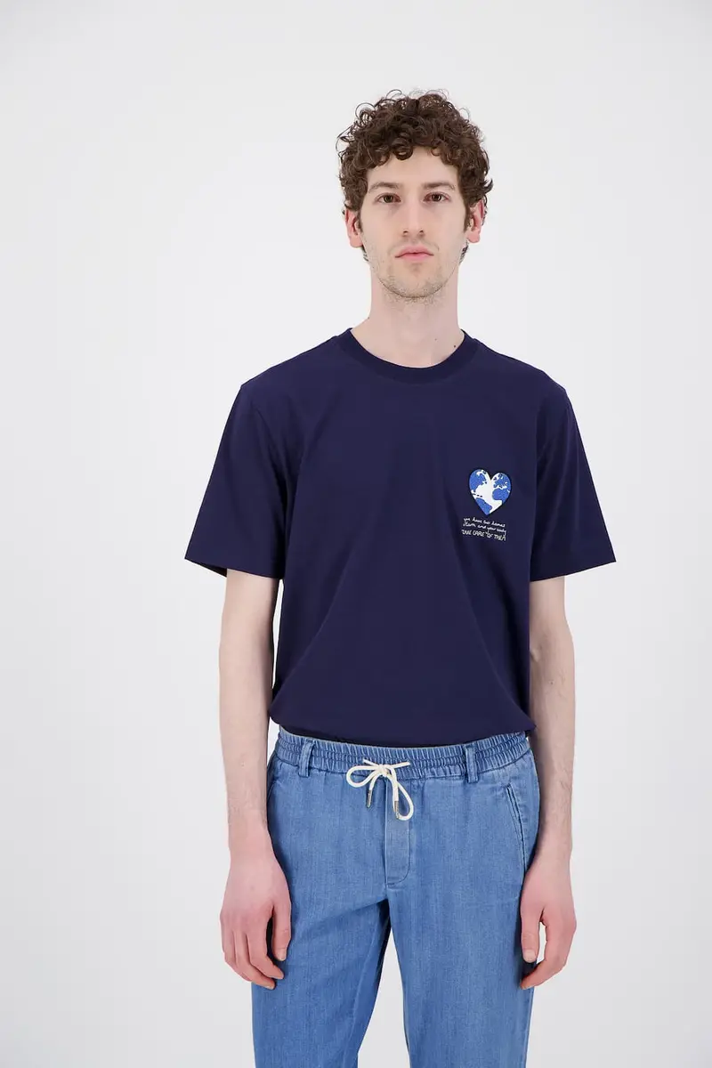 TEE-shirt coton marine bio japonais blue earth