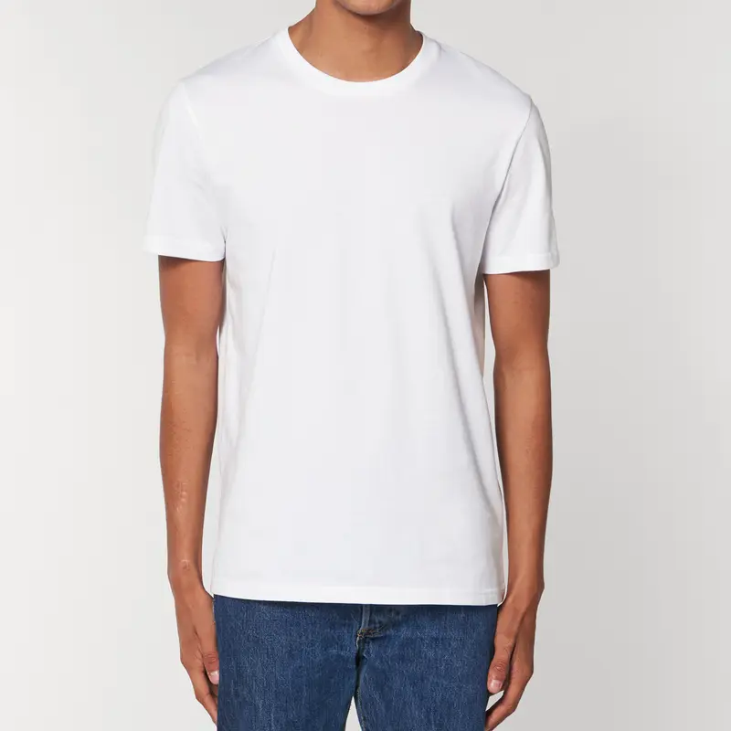 Tee-shirt en coton bio col rond blanc