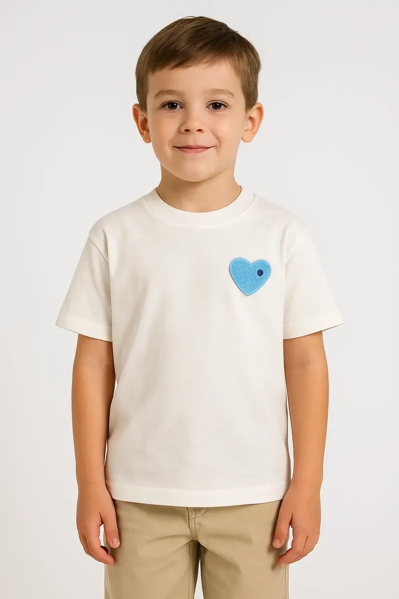 Tee Shirt enfant Cœur Blanc Ciel