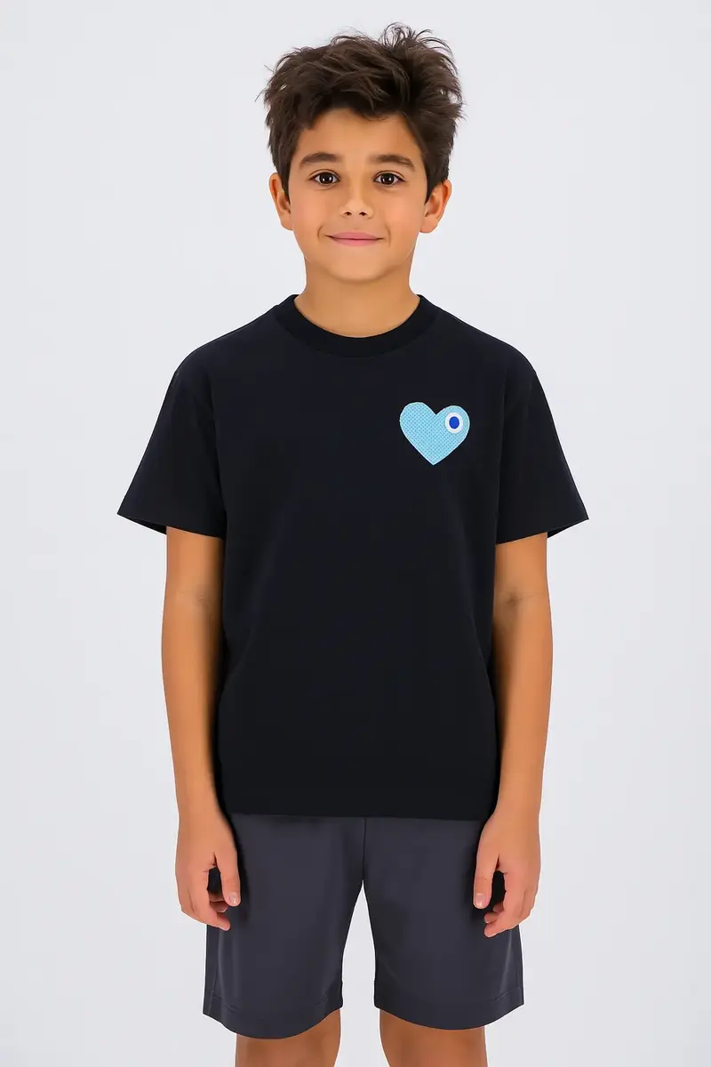 Tee Shirt enfant Cœur Noir Ciel