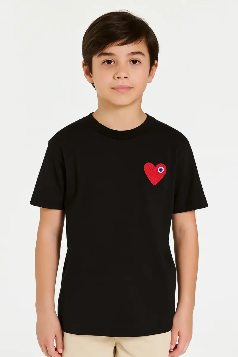 Tee Shirt enfant Cœur Noir rouge