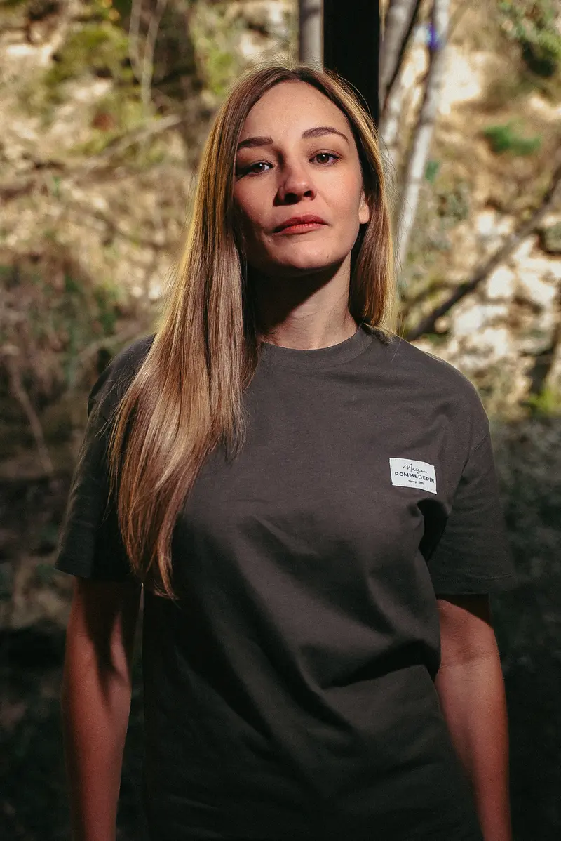 Tee-shirt Maison kaki mixte