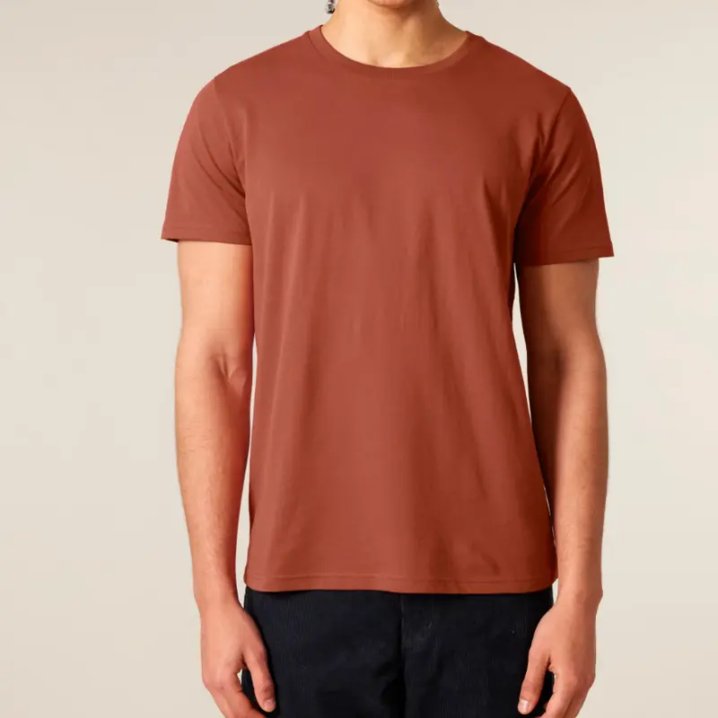 tee shirt manches courtes en coton bio orange brulé