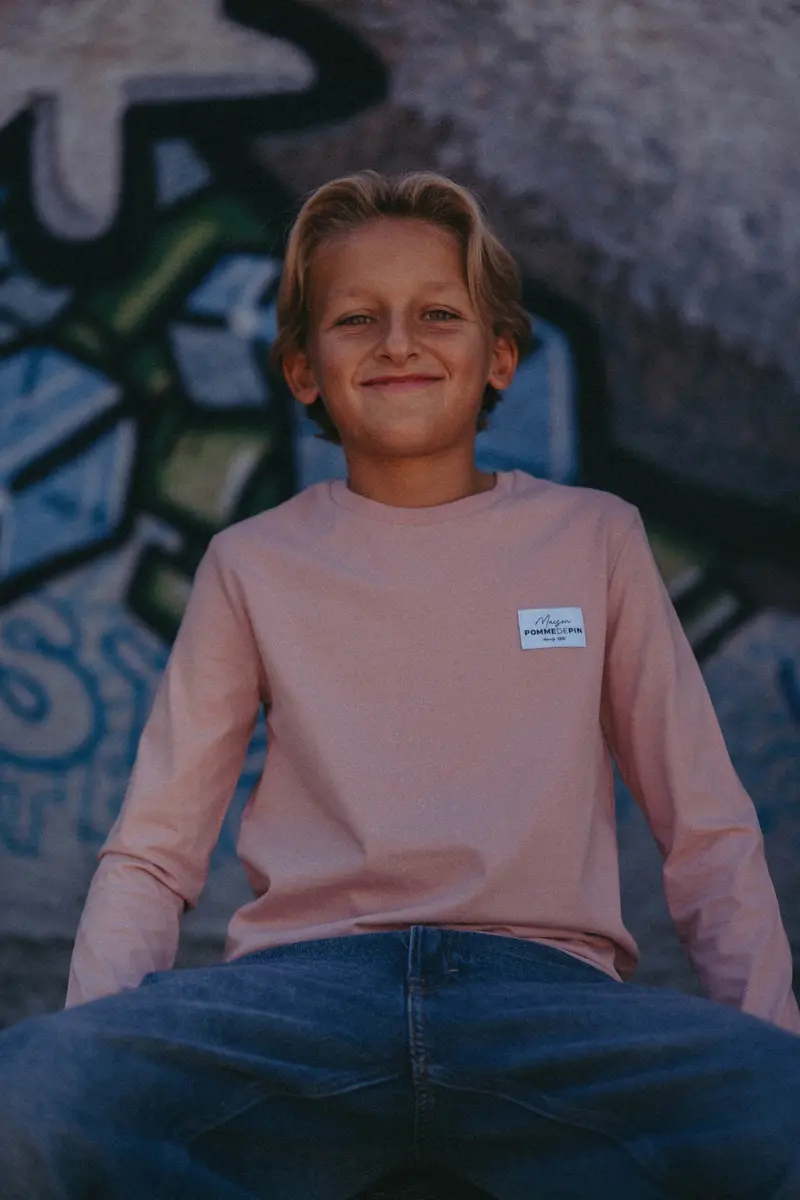 Tee-shirt ML maison rose enfant