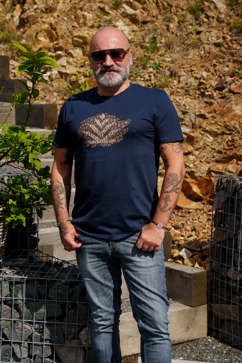 tee-shirt serpent marine homme
