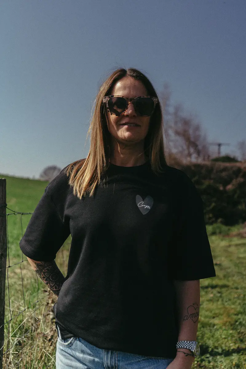 tee-shirt sweat noir gaga de toi mixte
